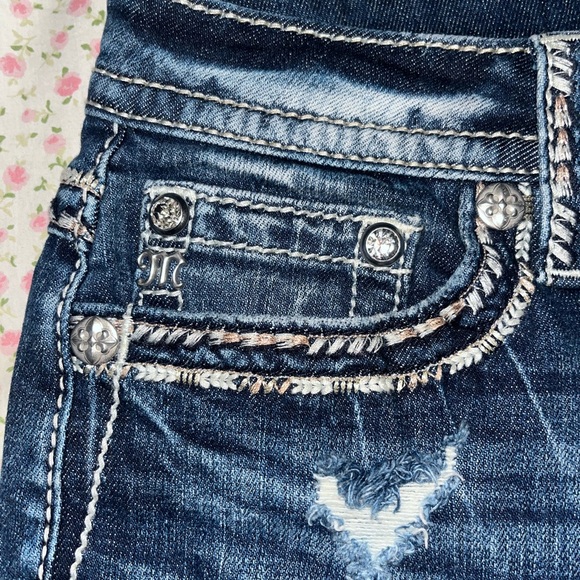 Miss Me Dark Blue shorts - Picture 3 of 5